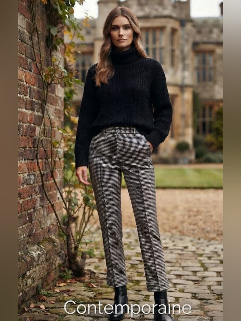 NWOT CONTEMPORAINE (SIMONS) Pantalon chic pied-de-poule revisité